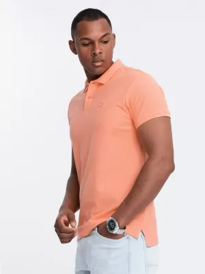 Pánské triko s límečkem OMBRE OM-POBS-0100 PEACH