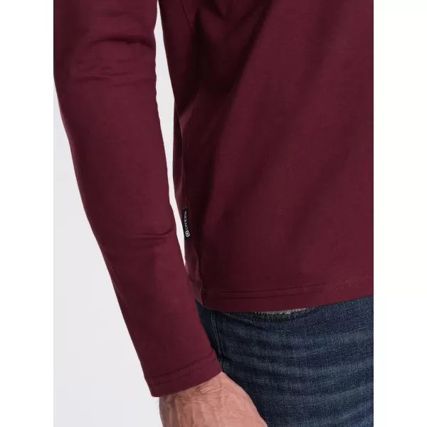  Pánské triko s dlouhým rukávem OMBRE OM-LSBL-0108 MAROON 