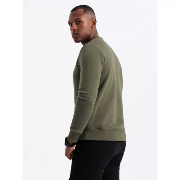  Pánská mikina OMBRE OM-SSPS-0181 DARK OLIVE 