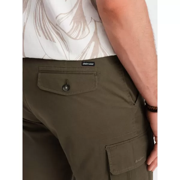  Pánské kraťasy OMBRE OM-SRCG-0133 DARK OLIVE 