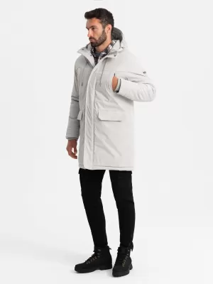 Pánská bunda OMBRE OM-JALJ-0166 CREAM