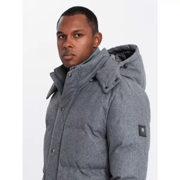 Pánská bunda OMBRE OM-JALJ-0217 GREY MELANGE 