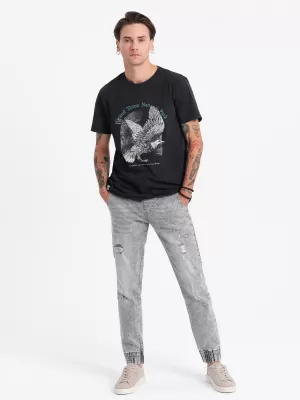 Pánské džíny OMBRE OM-PADJ-0150 LIGHT GREY