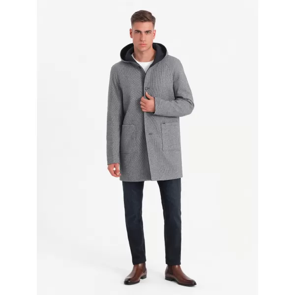  Pánský kabát OMBRE OM-COWC-0122 NAVY BLUE 
