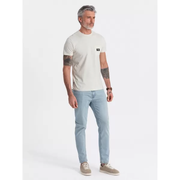  Pánské triko OMBRE OM-TSCT-0109 CREAM 