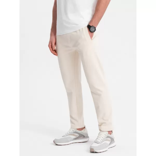 Pánské tepláky OMBRE OM-PABS-0206 CREAM 