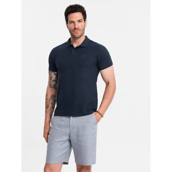  Pánské triko s límečkem OMBRE OM-POBS-0100 NAVY BLUE 