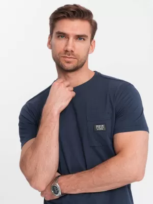 Pánské triko OMBRE OM-TSCT-0109 NAVY BLUE