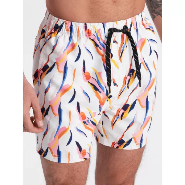  Pánské koupací kraťasy OMBRE OM-SRBS-0140 WHITE 