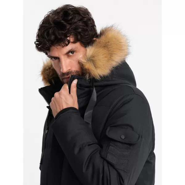  Pánská zimní bunda OMBRE OM-JALJ-0182 BLACK 