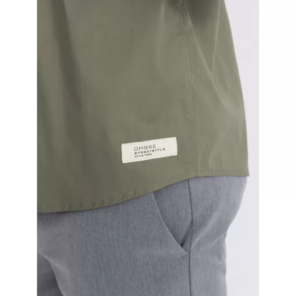  Pánská košile OMBRE OM-SHSS-0168 KHAKI 