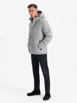 Pánská bunda OMBRE OM-JAHP-0203 GREY MELANGE