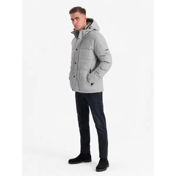  Pánská bunda OMBRE OM-JAHP-0203 GREY MELANGE 