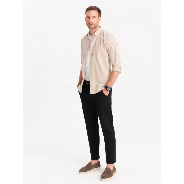 Pánské kalhoty OMBRE OM-PACP-0118 BLACK 