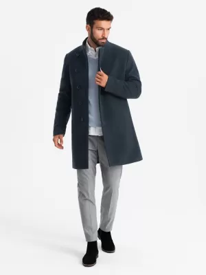 Pánský kabát OMBRE OM-COWC-0120 NAVY BLUE