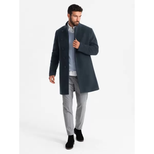  Pánský kabát OMBRE OM-COWC-0120 NAVY BLUE 