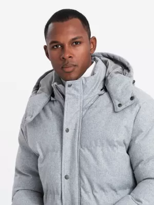 Pánská bunda OMBRE OM-JALJ-0217 LIGHT GREY MELANGE