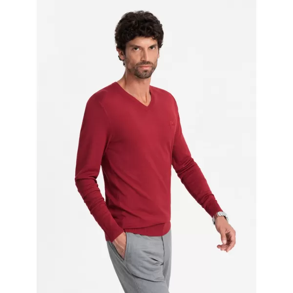  Pánský svetr OMBRE OM-SWBS-0107 RED 