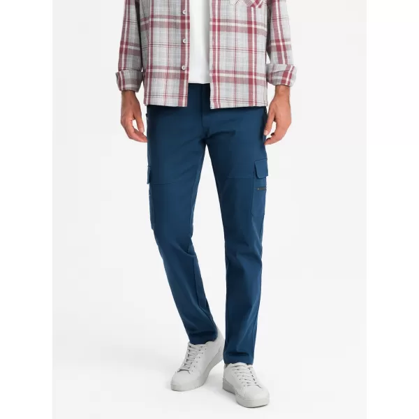  Pánské kalhoty OMBRE OM-PACG-0204 DARK BLUE 
