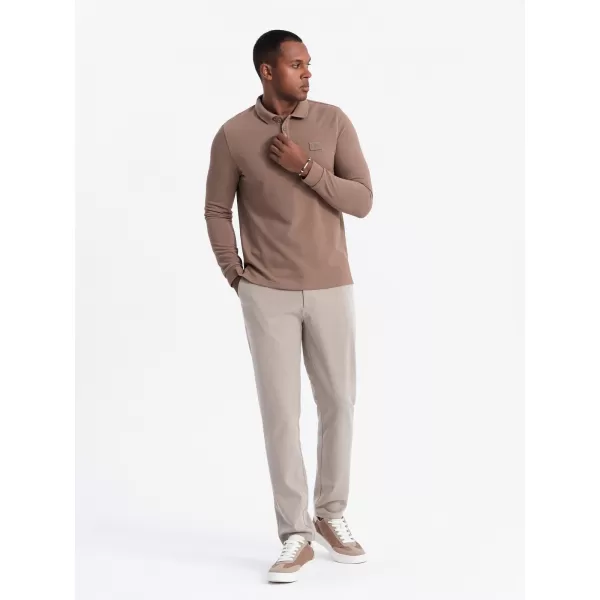  Pánské triko OMBRE OM-POLS-0131 BROWN 
