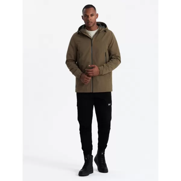  Pánská bunda OMBRE OM-JANP-0191 BROWN 