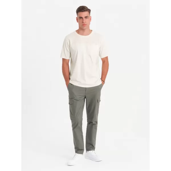  Pánské triko OMBRE OM-TSCT-0171 WHITE 