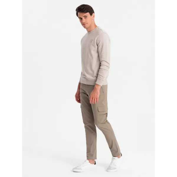  Pánské kalhoty OMBRE OM-PACG-0204 KHAKI 