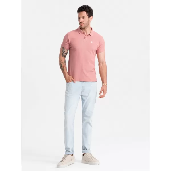  Pánské triko s límečkem OMBRE OM-POBS-0100 DARK PINK 