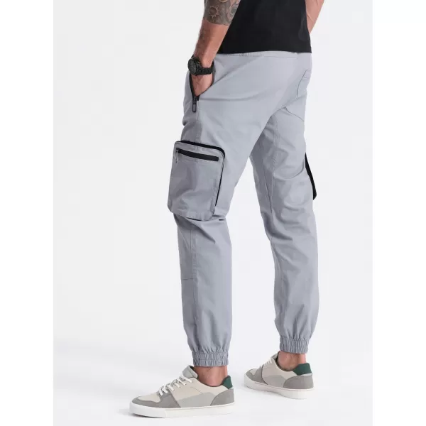  Pánské kalhoty OMBRE OM-PAJO-0135 LIGHT GREY 