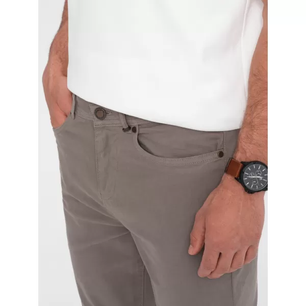  Pánské kalhoty OMBRE OM-PACP-0151 DARK BEIGE 