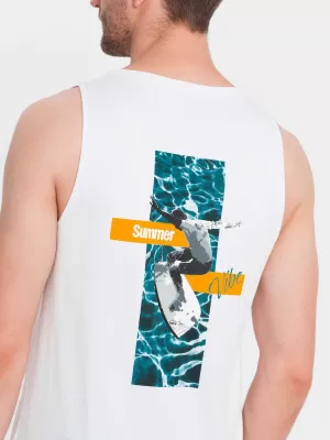 Pánské tílko OMBRE OM-TSTT-0191 WHITE