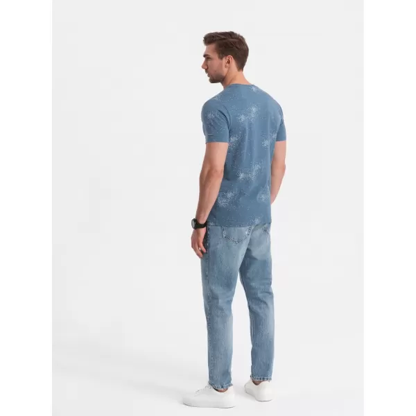  Pánské triko OMBRE OM-TSFP-0179 BLUE DENIM 