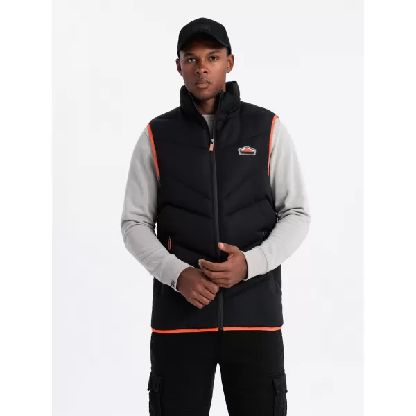  Pánská vesta OMBRE OM-JAVJ-0210 BLACK 