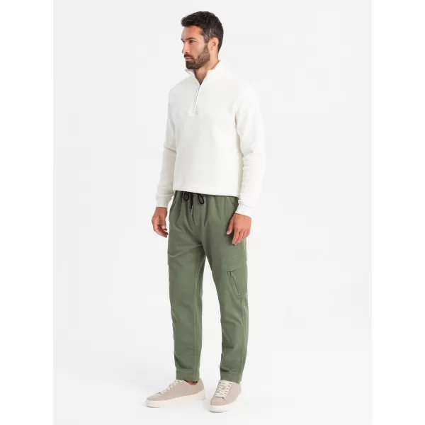  Pánské kalhoty OMBRE OM-PAJO-0199 OLIVE 