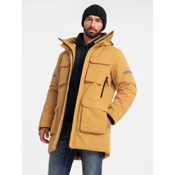  Pánská bunda OMBRE OM-JALJ-0169 YELLOW 