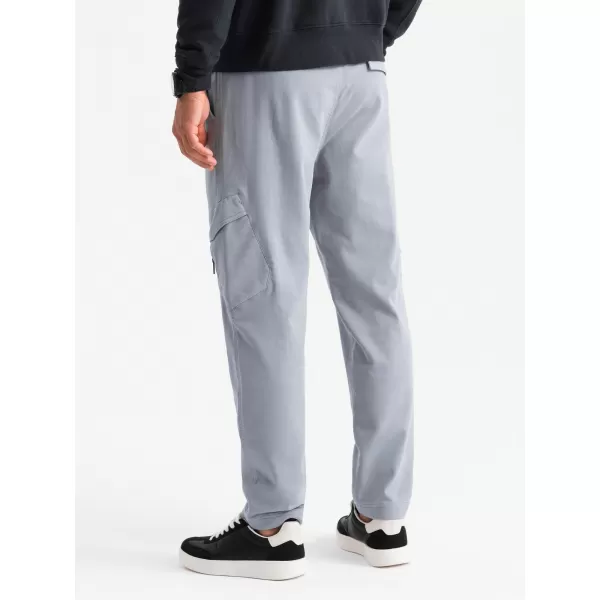  Pánské kalhoty OMBRE OM-PAJO-0199 LIGHT GREY 