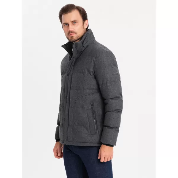  Pánská bunda OMBRE OM-JAHP-0203 BLACK MELANGE 