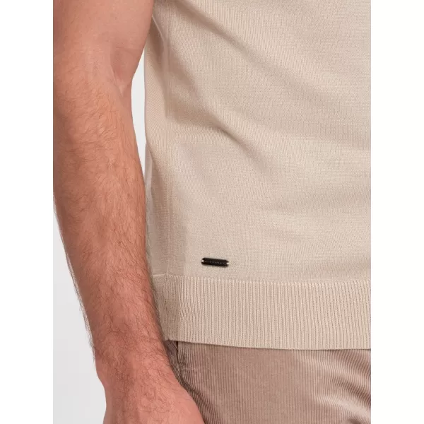  Pánské triko s límečkem OMBRE OM-POSS-0118 BEIGE 
