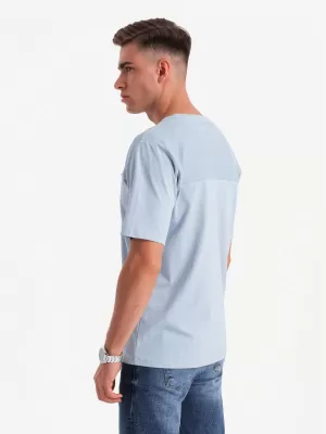 Pánské triko OMBRE OM-TSCT-0171 LIGHT BLUE