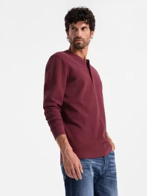 Pánské triko s dlouhým rukávem OMBRE OM-LSCL-0120 MAROON