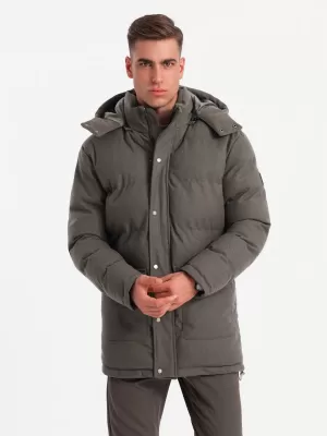Pánská bunda OMBRE OM-JALJ-0217 DARK GREY MELANGE