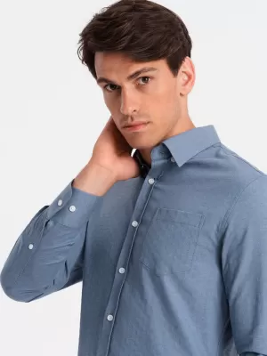 Pánská košile OMBRE OM-SHCS-0174 BLUE