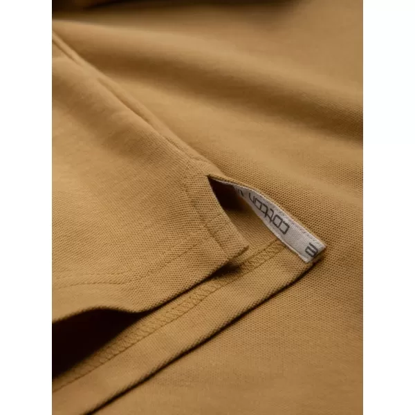  Pánské triko s límečkem OMBRE OM-POBS-0100 MUSTARD 