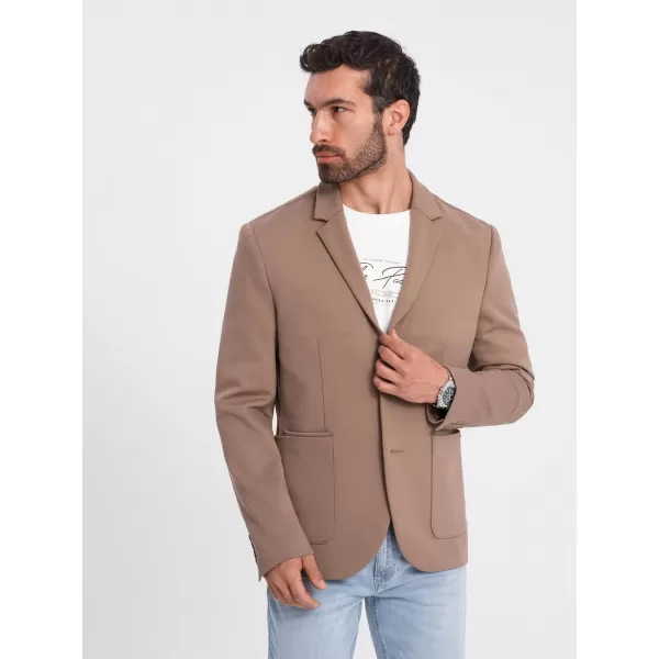  Pánské sako OMBRE OM-BLZB-0127 DARK BEIGE 