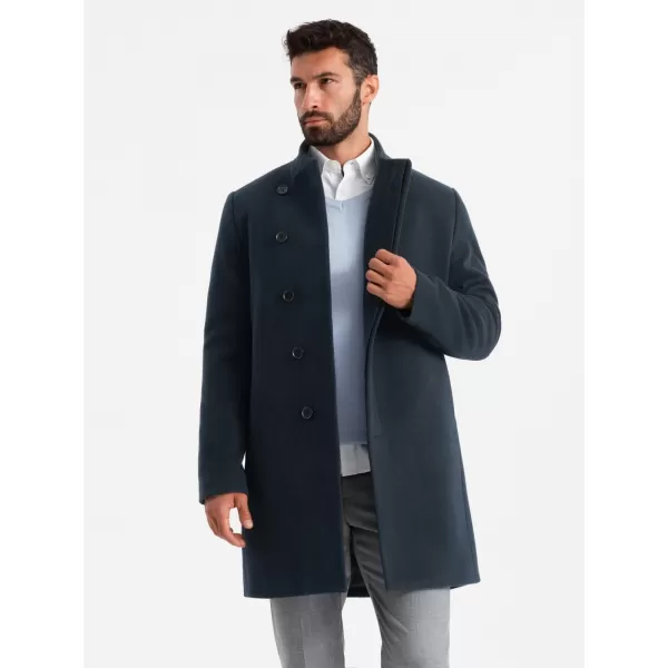  Pánský kabát OMBRE OM-COWC-0120 NAVY BLUE 