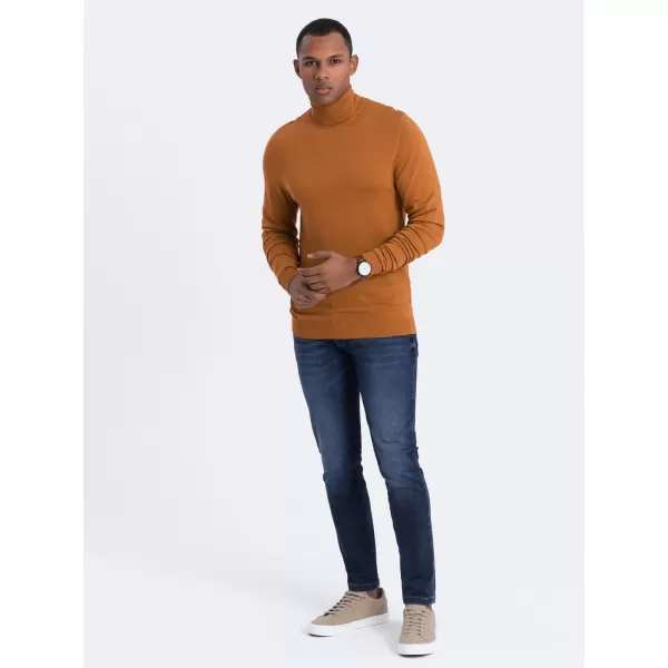  Pánský svetr OMBRE OM-SWTN-0101 CAMEL 