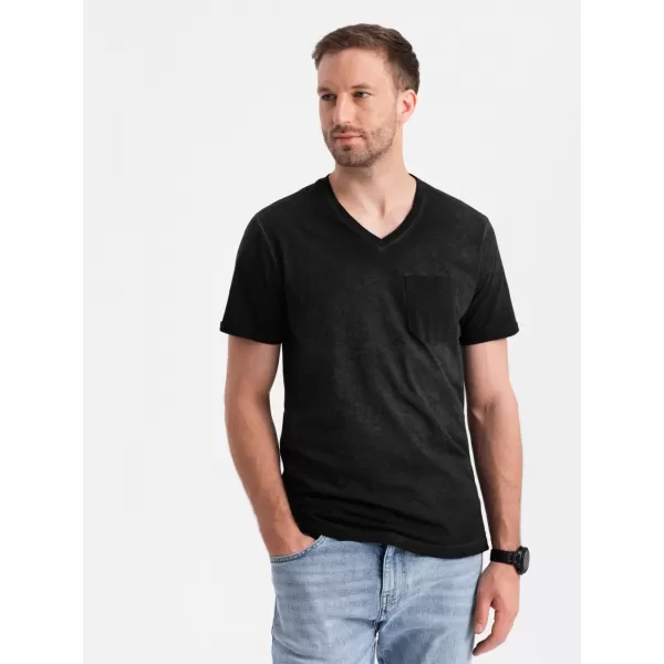  Pánské triko OMBRE OM-TSCT-22SS-002 BLACK 