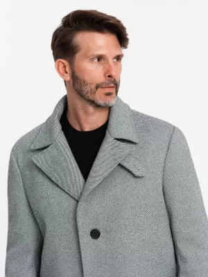 Pánský kabát OMBRE OM-COWC-0108 GREY