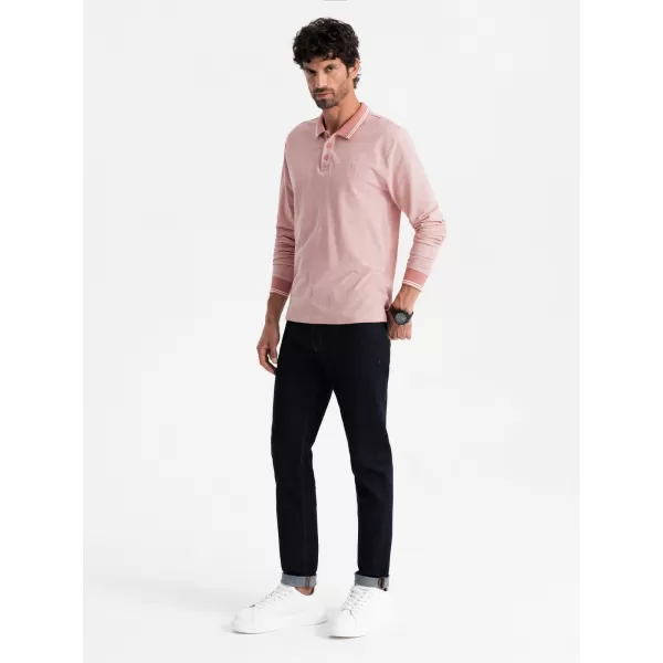  Pánské triko OMBRE OM-POLS-0129 PINK MELANGE 