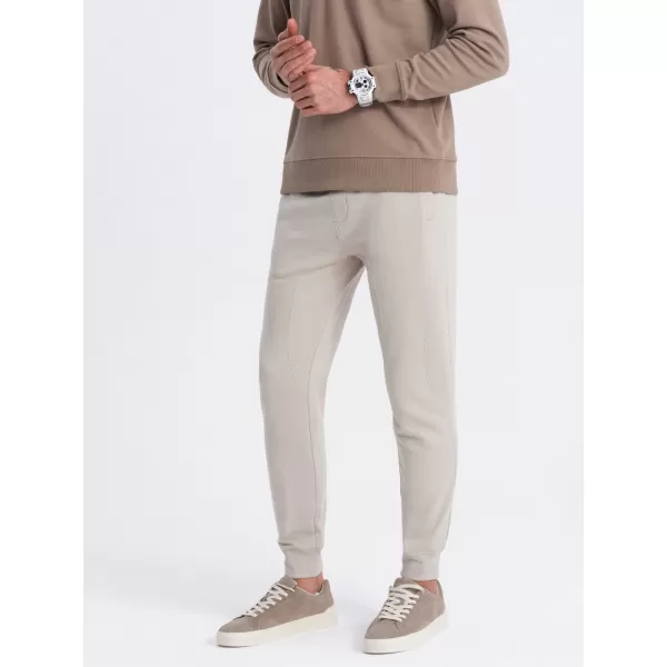  Pánské tepláky OMBRE OM-PABS-0173 LIGHT BEIGE 